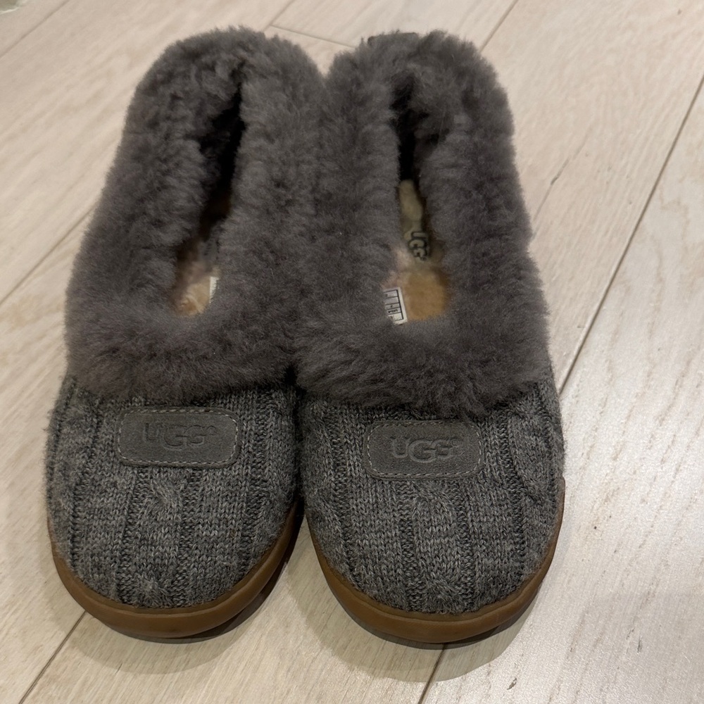 UGG Women's Charcoal Knit Slippers